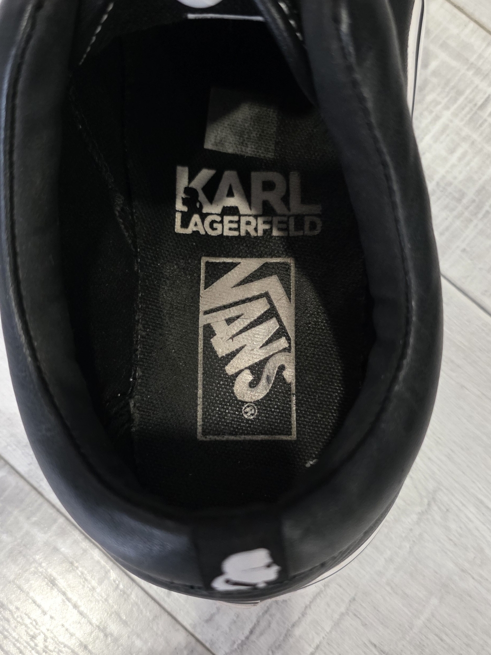 Karl Lagerfeld x Vans Black Platform Slip-On Sneakers - Picture 6 of 7